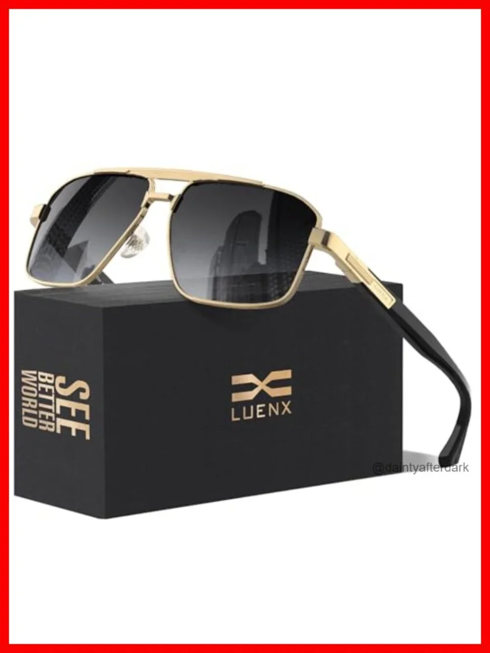 Polarized Aviator Sunglasses for Men Women Square UV400 Protection Anti-Glare